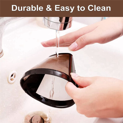 2 Pack Reusable Cone Coffee Filter & 4 Pack Reusable Coffee Pods for  Dual Brew Coffee Maker, Coffee Filter 1