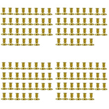 120 Stück Goldene Stumpenkerzensockel, Stabkerzenhalter, Kerzenständer, Weihnachtsdeko