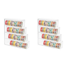 2X Washi Tape Organizer, 4 Drawers Stackable Plastic Washi Tape Box Organizer Storage, Clear Storage Drawers