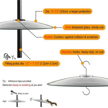 Glass Squirrel Baffle for Bird Feeders Pole - Shepherd Hooks/Post Hanging - Clear 13Inch Large Weather Guard