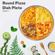 10 Inch Pizza Pan Set of 2, Stainless Steel Pizza Round Baking Trays, Crisper Oven Pan for Baking Serving, Durable