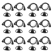 (12 Pack) 2Pin Advanced D Shape Clip-Ear Ptt Headset Earpiece Mic for 2 Way Radios Gp88S Gp300 Gp68 Gp2000