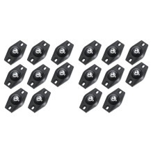 16 Pieces Self Adhesive Caster Wheels  Swivel Wheels 360 Degree Rotation Sticky Pulley with  Bearings (Black)