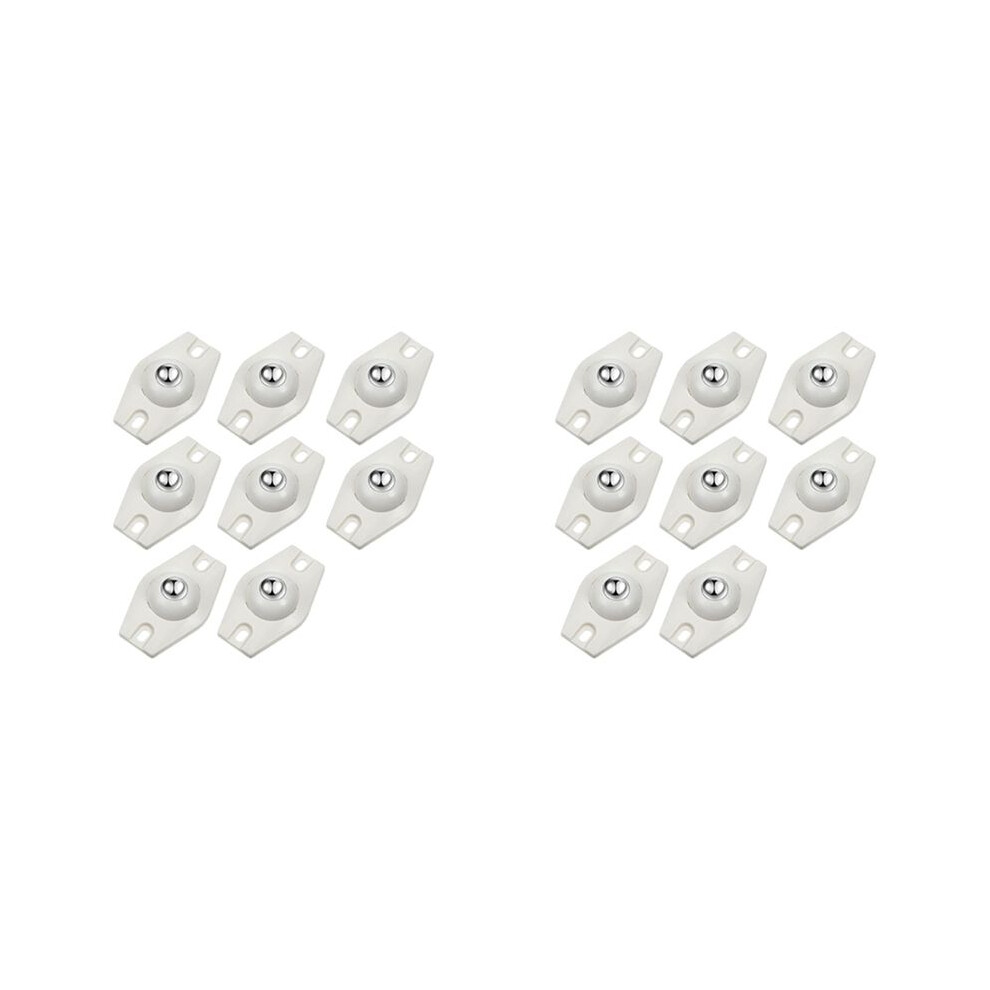 16 Pieces Self Adhesive Caster Wheels Swivel Wheels 360 Degree Rotation Sticky Pulley With Bearings (White) 4712225295128