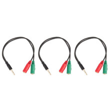 3 Stuecke Kabel Adapter 2 in 1 Separator 4 Pol 3,5 mm Audio Kopfhoerer Headset An 2 Negativ Klinke Kopfhoerer Mikrophone Audio Kabel 3 Pol fuer Pc