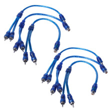 6 pcs Audio connection for 1 RCA female to 2 RCA male adapter splitter Cable