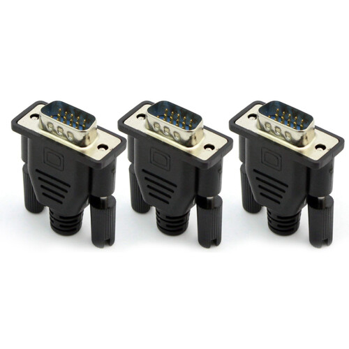 3X VGA Virtual Display Adapter Male Dummy Plug EDID Headless  Emulator Lock Plate