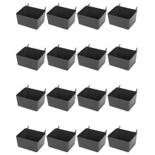 16 Pieces Pegboard Bins Kit Pegboard Parts Storage Pegboard Accessories Workbench Bins for Organizing Hardware(Grey)