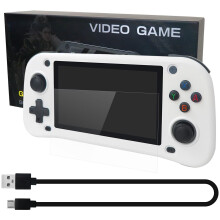 Retro Handheld Game Console with 15000 Games, 4.3 Inch Screen, HDMI Output, Emulators, White