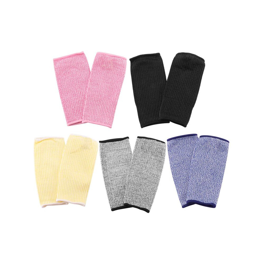 5 Pair Cut and Burn Resistant Sleeves Arm Protection Sleeves Forearm Protectors for Thin Skin and Bruising, 21CM