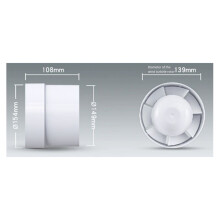 Ventilateur Extracteur D'Air en Ligne 5 Pouces 125 mm Ă Faible Bruit pour Salle de Bain et Cuisine. Volume D'Air