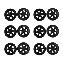 Rubber Hot Wheel Travelling Luggage Cart - Black (12 Pieces)