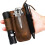 Handmade Leather Sheath Folding Knife Flashlight Holder EDC Tool Brown 5