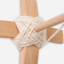 Abnehmbare Kreuzförmige Türkische Holzspindel - Garnset zum Handspinngarn mit 50 G Wollroving und Garnstärke
