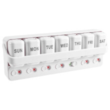 Wekelijkse Pillendoos - Eenmalig Per Dag, Draagbare Pillendoos voor Vitaminen, Visolie/Supplementen, Medicijnherinnering, Wit
