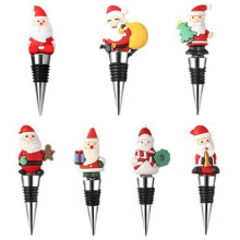 Christmas Wine Stoppers PVC Christmas Wine Bottle Stoppers Wine Preservation and Sealing Stoppers 7-Piece Set