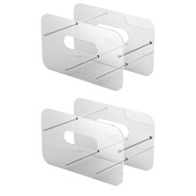 Acrylic Plastic Plate Holders,Disposable Plates Storage Organizer Rack for Cabinet,Countertop,Counter,Kitchen, 2 Pack