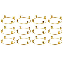 12 Pcs Metal Christmas Advent Wreath Rings Bulk Gold Advent Wreath Candle Holder Xmas DIY Taper Candle Rings