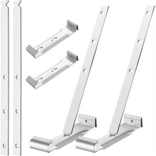 50 Sets 5" Aluminum Roof Gutter Hanger with Straps for Fixing Without Eaves, Ideal for Aluminum and Steel Gutters
