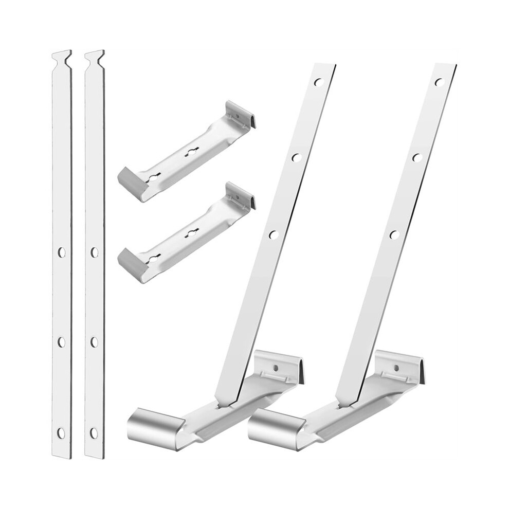 50 Sets 5" Aluminum Roof Gutter Hanger With Straps For Fixing Without Eaves, Ideal For Aluminum And Steel Gutters 6032966052407