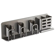Tandenborstelhouder Multifunctionele Tandenborstelbekerhouder Wandmontage Geen Boren Badkamerorganizer Badkameropslag B