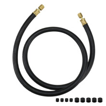High-Flow Refrigerant Hose, Black, 6ft, 1/2inch Diameter, 3/8inch to 1/4inch Fitting