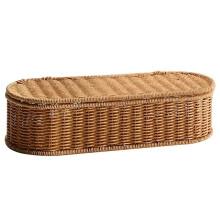 Bohemian Imitation Rattan Storage Basket - Woven Storage Box, Dust-Proof Cutlery Frame, Home Basket Kitchen Organizer Large Size