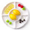 5 Combined Round Plastic Tray, Size: 13 Inches, White Plastic Partition 3