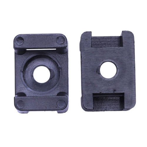 Screw Bracket Mount Saddles Bases Cable Tie Bracket 23mmx16mm 90 Units Black 1