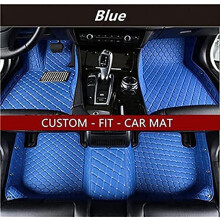 CustomFit Full Coverage Waterproof PU Leather Blue Car Floor Mats for Volkswagen Tiguan X 2021
