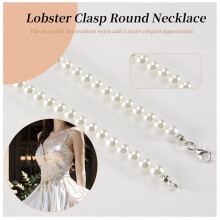 Dames homard fermoir Ronde faux perle Lie Collier Blanc