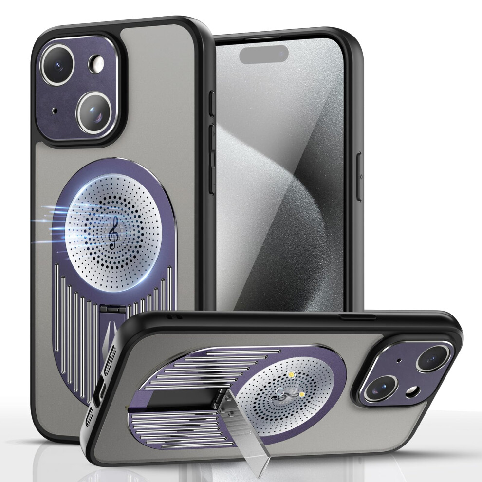 Case For Iphone 15 Magsafe Magnetic Support, Slim Translucent Cover With Military Grade Drop Protection And Heat Dissipation Kickstand Purple 9771547072881