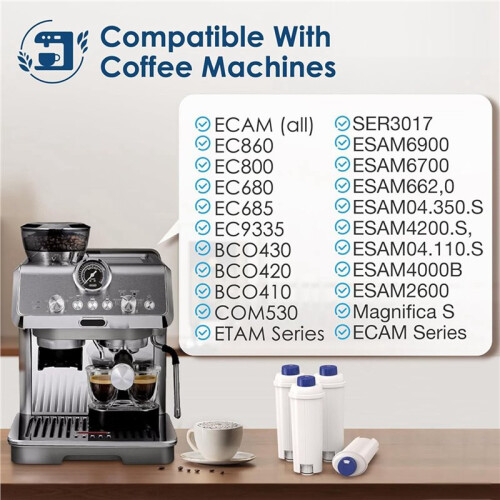 4PCS DLSC002 Water Filter Replacement for   EC680 Coffee Machines Activated Carbon Softener Coffee Filter 1