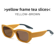 (MatteYellow)Stilvolle UV400 Damen-Sonnenbrille mit quadratischem Vollgestell und getönten Gläsern für Autofahren und Sommerausflüge