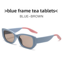 (Blue)Stilvolle UV400 Damen-Sonnenbrille mit quadratischem Vollgestell und getönten Gläsern für Autofahren und Sommerausflüge
