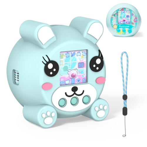 Silicone Case Mouse Shape Shockproof ScratchResistant Cover with Lanyard Blue