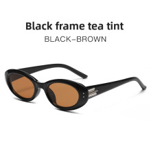 (BlackFrameTea)Moderne Cat Eye Sonnenbrille weiblich UV380 Sonnenschutz stilvoll für lässiges Fahren und