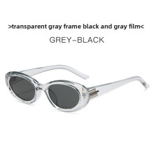 (ClearGrayFrameBlackGray)Moderne Cat Eye Sonnenbrille weiblich UV380 Sonnenschutz stilvoll für lässiges Fahren und