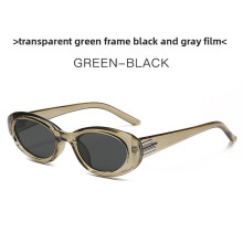 (ClearGreenFrameBlackGray)Moderne Cat Eye Sonnenbrille weiblich UV380 Sonnenschutz stilvoll für lässiges Fahren und