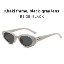 (IvoryFrameBlackGray)Moderne Cat Eye Sonnenbrille weiblich UV380 Sonnenschutz stilvoll für lässiges Fahren und