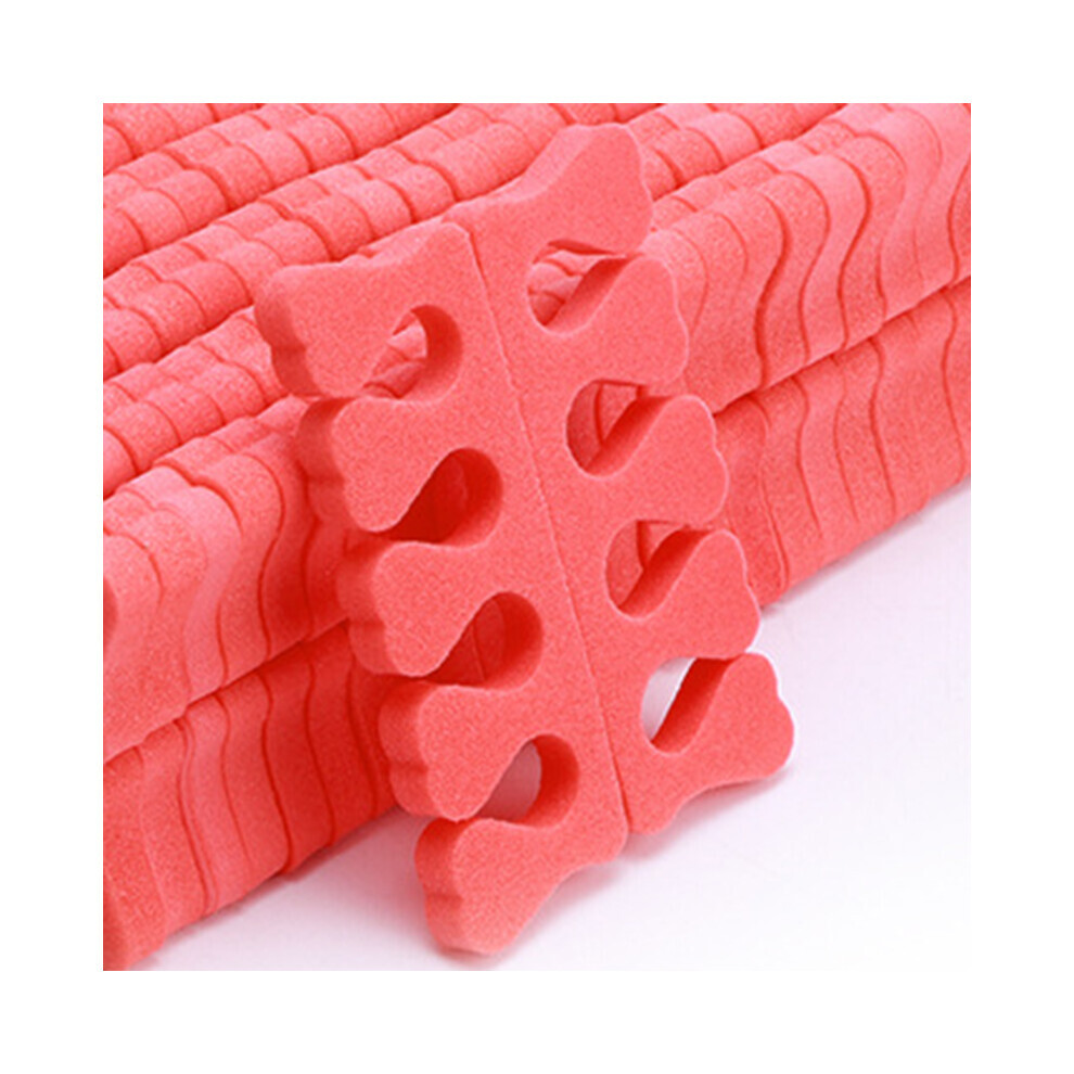 Red 100Pcs Sponge Toe Separator Soft Nail Art Finger Separator Divider Spacer Manicure Pedicure Tool