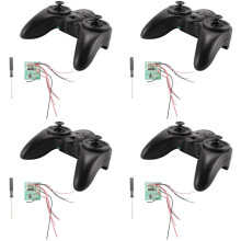 4X 6CH 2.4G Remote Controller Power Transmitter Receiver Radio System for DIY RC Boat Cars 50M Controlling