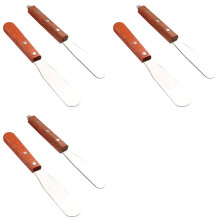 6X Dental Lab 8Inch Spatel RVS Gips Alignate Mixing Wax End Instrument met Houten Handvat