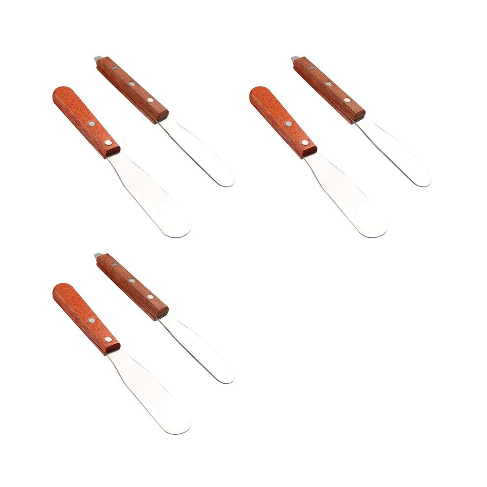 6X Dental Lab 8Inch Spatula Stainless Steel Plaster Alignate Mixing Wax End Instrument With Wooden Handle 6033797284371