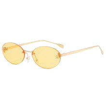 (GoldFrameYellow)Vintage Stil runde Metall Sonnenbrille mit grauen Gläsern für Reisen und Mode Styling