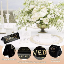 10PCS Acrylic Reserved Table Signs - 6x2x1.6 in Table Tent - Double-Sided, Waterproof - Reserved Seating Signs