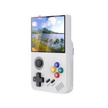 Retro Handheld Game Console RK3566 Linux Emulator 3.5 Inch IPS Screen White Long Battery Life