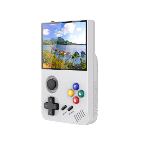 Retro Handheld Game Console RK3566 Linux Emulator 3.5 Inch IPS Screen White Long Battery Life