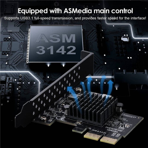 2X PCI-E 2X Till USB3.1 A-Key Gen2 Front Type-E Expansionskort, 10 Gbps Type-E Internt 20-Stifts Frontpanelkontakt Riser Card 2