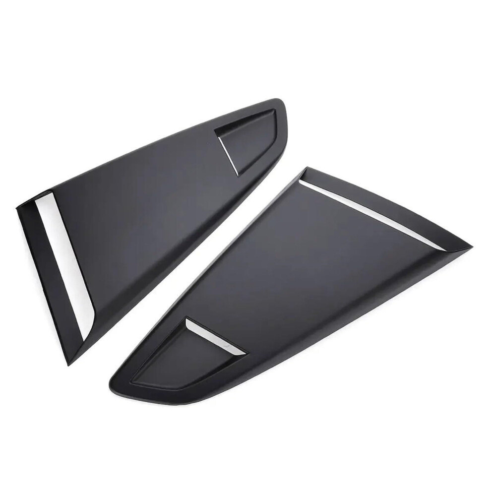 Side Window Louvers Matte For Ford Mustang 2015Â2020 2 Door Coupe, Sporty Style Black 9771547643975